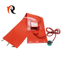 Chauffe-tambour flexible en caoutchouc silicone électrique industriel personnalisé avec thermocouple