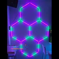 Hexagone décoratif d'atmosphère à télécommande de vacances allumant la lumière menée par RVB