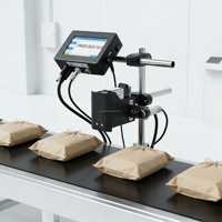 Mini imprimante jet d'encre TIJ électrique pour marquage de date de péremption sur emballages plastiques, machine d'impression de codes-barres et QR codes pour bouteilles d'eau