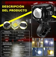 Phare LED Devil Eyes à prix d'usine, 1 lentille, blanc-jaune, double couleur, haute puissance, pour pièces de moto, éclairage moto