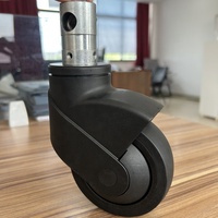 Roue pivotante noire en TPR de 100 mm (4 pouces) avec frein central et verrouillage pour fauteuils roulants et lits de soins à domicile