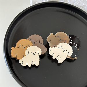 Vente en gros de pinces à cheveux coréennes pour femmes, pinces à cheveux mignonnes pour chiens poilus, pinces à cheveux en acétate épissé - Product Image 4