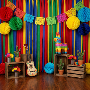 Kit de Décoration pour Fête Mexicaine Fiesta Carnaval, Toile de Fond Mexicaine, Piñata, Bannière Thème Cinco de Mayo, Fournitures pour Fête d'Anniversaire - Product Image 1