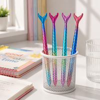 Stylo Gel Promotionnel Sirène Kawaii Mignon en Plastique 0,5 mm, Encre Noire à Écriture Fluide pour Filles, Prise de Notes, Journalisation, Bureau, École