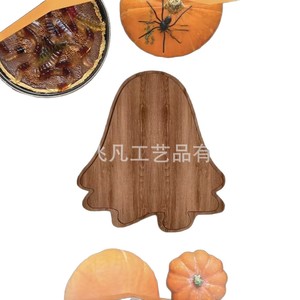 Halloween Acacia Wood Serving <b>Tray</b> 34cm Festive Party <b>Snack</b> Platter Residential Use - Product Image 4