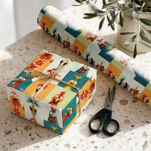 Papel Decorativo Reciclable con Diseño de Gallo, Rollo de Papel para Envolver Regalos de Cumpleaños - Product Image 6