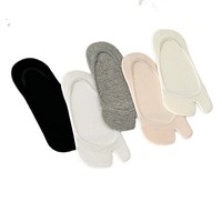 Chaussettes pour femmes, fines, en coton, à deux orteils, coupe basse, style bateau