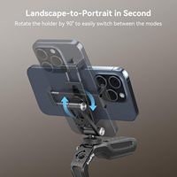 Support de téléphone universel en métal SMALLRIG avec adaptateur pour griffe porte-accessoire et articulations de réglage libre pour iPhone 16 15 et Samsung
