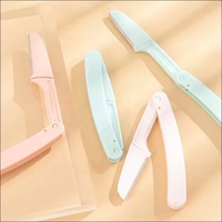 Épilateur facial OEM 3 pièces couteau de tondeuse à sourcils pliant sûr pliant Portable débutant mini rasoir à sourcils sauvage rasoir à sourcils