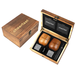 Piedras de Whisky Reutilizables y Piedras Enfriadoras de Granito, Juego de Vasos de Whisky de Madera con Caja de Madera y Juego de Piedras de Whisky - Product Image 1