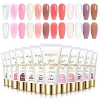 Kit de Polygel 30ml 12 Couleurs Nuances Rose Gelée Nude pour Extension et Façonnage des Ongles, Fournitures de Manucure DIY pour Salon
