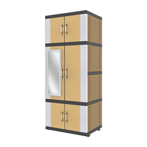 Multifunctional Hanger Jumbo Pro combines durable cream and brown plastic with a built-in mirror stylish solution organization - Product Image 5