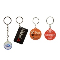 Porte-clés personnalisé avec code QR imprimé et URL programmable, étiquette d'identification pour animaux de compagnie en époxy RFID NFC