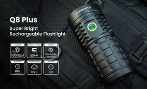 Super Bright Q8 Plus 16000lm Beam Bistance 554m High <strong>Power</strong> LED Light USB C Rechargeable <strong>Torch</strong> - Product Image 3