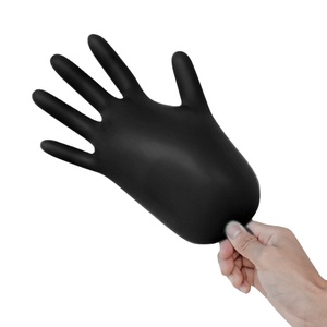 Gants en vinyle noirs hypoallergéniques économiques, gants en vinyle jetables pour la protection des mains - Product Image 1