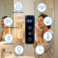 Contrôleur thermostatique de chauffage de salle de bain à écran tactile carré avec réglage indépendant de la température et de la minuterie