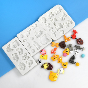 <span class=keywords><strong>Moule</strong></span> en <span class=keywords><strong>silicone</strong></span> pour gâteau en fondant, animaux de dessin animé, chat, chiot, ours, DIY fait main - Product Image 2