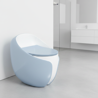 Toilettes monobloc en céramique de luxe en forme d'œuf, à chasse d'eau super siphonique Tornado, vente chaude en Asie centrale