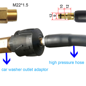 Tuyau de lavage de voiture haute pression Kaikarai Electric 1/4\" M22 1,5 mm Connexion rapide pour PVC/Polyester automobile compatible et durable - Product Image 6
