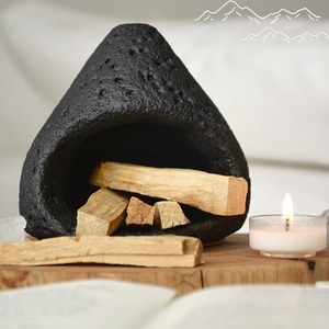 Brûleur d'encens de luxe MSH Peruvian Saint Wood, style Wabi Sabi, brûleur d'encens volcanique - Product Image 1