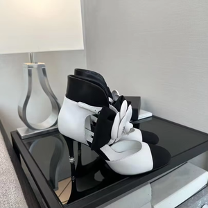 Sandalias Camelia de Diseñador de Lujo de Alta Calidad 2026, Zapatos Franceses Baotou con Tacón Fino y Bloques de Color en Piel de Oveja - Product Image 3