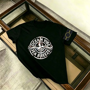 Camiseta de manga corta de lujo para hombre, 100% algodón transpirable, estilo casual clásico de verano, ideal para mayoristas. - Product Image 5