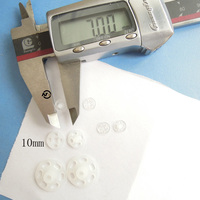 Deux pièces bouton clair transparent blanc rond presse à coudre boutons pression en plastique