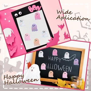 Rollo de pegatinas holográficas de fantasmas de Halloween, 500 Uds., 5 colores, 1,5 pulgadas, pegatinas de fantasmas, etiquetas autoadhesivas, manualidades para fiestas DIY - Product Image 4