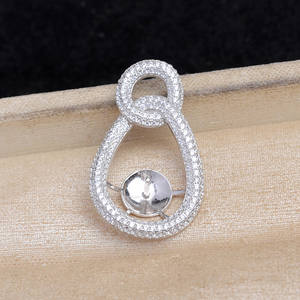 Pendentif de luxe en argent 925, accessoire de bricolage, double boucle, base vide semi-finie 12-14 mm pour bijoux en perles JG5861 - Product Image 3