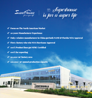 Fenêtre coulissante horizontale moderne en aluminium certifiée NFRC, résistante aux ouragans, avec grand panneau fixe et moustiquaire magnétique