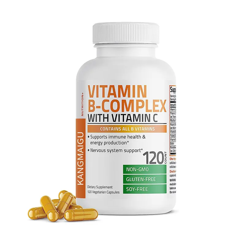 OEM/ODM özel etiket bağışıklık sağlık sinir sistemi destekler B vitamini karmaşık C vitamini vejetaryen karmaşık B vitamini kapsül