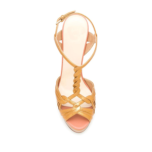 Sandalias Clásicas de Tacón Grueso y Plataforma con Punta Abierta para Mujer, Tacones Súper Altos con Parte Superior de Cuero - Product Image 2