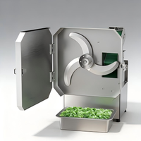 Automatische elektrische snijmachine voor groenten, speciaal voor lente-uien, prei en selderij, professionele uitvoering.