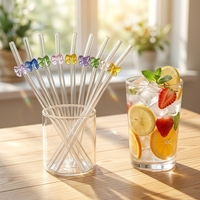 Pailles en verre de 7,9 pouces, 16 oz, en verre borosilicate de haute qualité, série Halloween, pailles en verre réutilisables, disponibles en plusieurs couleurs