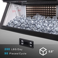 Máquina de Hielo Profesional Hicon, Máquina para Hacer Hielo Automática, 220V/110V, 500W, 90kg de Capacidad, Certificaciones CE, ETL, RoHS