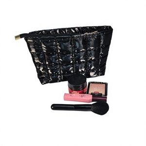 Down Cloth quilted Small <b>Pouch</b> Folding Custom Personalized Travel Zipper Makeup Cosmetic <b>Bag</b> <b>for</b> <b>Women</b> - Product Image 1