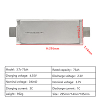 Cellule de batterie polymère lithium-ion NMC 3.7V 76Ah, Batterie lithium 3.7V, Pouch LiFePO4 50Ah, Pouch Li-ion 3.7V 53Ah 58Ah 73Ah