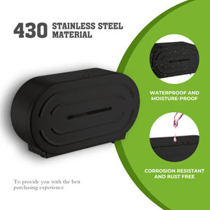 Distributeur de papier toilette double FANDA en acier moderne, 9 pouces, écologique, format jumbo - Product Image 3