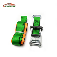 Sangle à cliquet pour roues de 2 po x 12 pi, 4400 lb, 100 % polyester, avec gaine en PVC pour fixation de roues de remorque porte-voitures