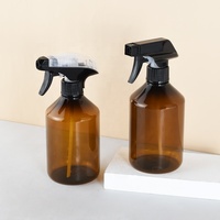 Bouteille en plastique ambre 28/410 pour cheveux, 485ML, extérieur, bouteille de pulvérisation d'eau, mousse à brume fine