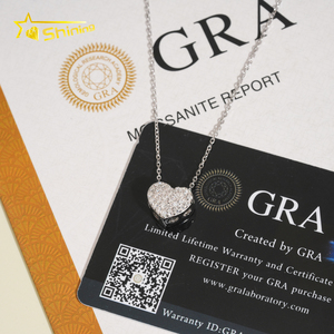 925 <strong>Solid</strong> <strong>Silver</strong> Fine Jewelry <strong>Heart</strong> Shape Moissanite Necklace Popular Women Moissanite <strong>Pendant</strong> Necklace Valentine's Day Gift
