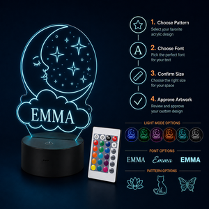 ฐานไฟ LED RGB อะคริลิค ABS สำหรับตกแต่ง 16 สี ไฟกลางคืน 3 มิติ สำหรับ OEM พร้อมรีโมทคอนโทรลและสาย USB - Product Image 4