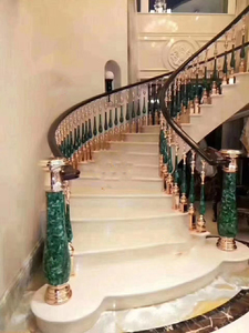 Luxury Hand <strong>Rail</strong> For Stair Indoor Natural Malachite Stones Handrail For Stairs And Stair <strong>Railing</strong> Design - Product Image 4