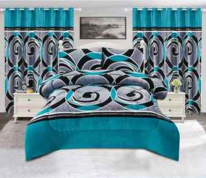 Juego de Edredón <span class=keywords><strong>King</strong></span> Size a Precio de Fábrica, Juego de Edredón de 7 Piezas, Juego de Edredón de Invierno Borrego <span class=keywords><strong>Sherpa</strong></span> <span class=keywords><strong>King</strong></span> Size con Cortinas - Product Image 2