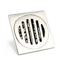 Siphon de sol carré commercial moderne en acier inoxydable 100 mm (4 pouces) anti-corrosion écologique pour salle de bain, hôpital, hôtel
