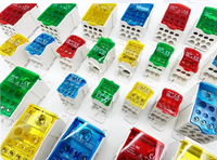 Bloc de distribution d'alimentation AC/DC UKK80 1000V, connexion à vis en laiton 690V, couvercle 4 couleurs, rail DIN pour panneau électrique