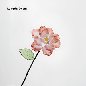 Bouquet de fleurs artificielles en cristal fait main, décoration de bureau et de maison, cadeau - Product Image 6