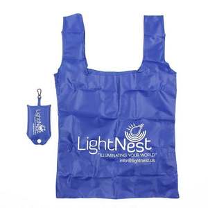 High Quality Eco Friendly Tote Bag 190t 210d Custom Polyester Reusable Grocery <b>Folding</b> Shopping Bag With Hook - Product Image 1