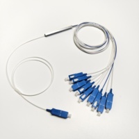 Prix d'usine MINI PLC Type Répartiteur de Fibre Optique 1:8 Mini Tube en Acier 1x8 Voies Connecteur SC UPC PC Équipement Optimal