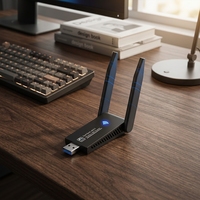 Adaptador USB WiFi sin Controlador, 1300Mbps, Doble Banda 5.8G y 2.4G, Tarjeta de Red Externa para Computadora de Escritorio y Portátil